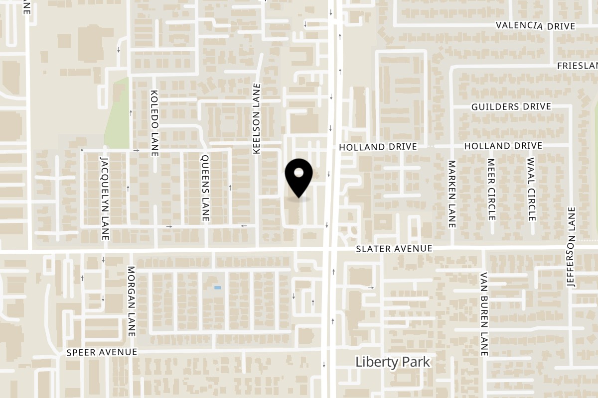 Map showing the location of Saffron Grill on 17441 Beach Blvd in Huntington Beach